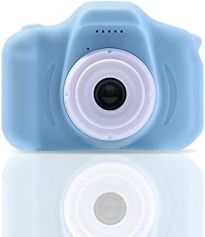 Full 1080P Kids Selfie HD Compact Digital Photo and Video Rechargeable Camera with 32GB TF Card & 2" LCD Screen and Micro USB Charging Drop Proof Blue (Blue) in Saudi Arabia