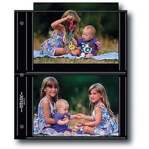 Print File BLK57-4S, Archival S-Series Album Pages, 9-1/4x10-15/16 Page Holds Four 5x7 Prints, Pack of 25 - Black Background in Kuwait