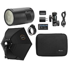 Flashpoint XPLOR 100 Pro TTL R2 Monolight، أحمر، 100 وات 2.4 جيجا TTL ضوء محمول لإضاءة التصوير الفوتوغرافي، ضوء ستروب 1/8000 ثانية HSS، وقت إعادة التدوير 0.01-1.5 ثانية، ضوء تصوير يعمل ببطارية ليثيوم أيون in Kuwait