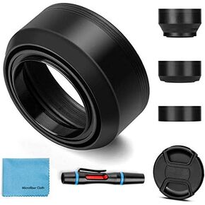 62mm Lens Hood Universal Collapsible Lens Sun Shade Hood with Centre Pinch Lens Cap for Canon Nikon Sony Pentax Olympus Fuji Camera in Saudi Arabia
