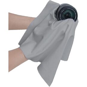 California JOS 20"x20"(50x50CM) Extra Large Oversized Microfiber Cleaning Cloth, for Electronics and Screens, Lenses on Cameras, Binoculars, telescopes, All Types of Optical Glass (1Pack Light Gray) in Kuwait