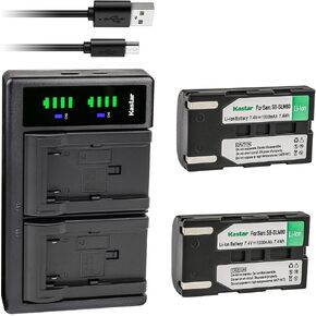 Kastar 2-Pack SB-LSM80 Battery and LTD2 USB Charger Replacement for Samsung SC-D263 SC-D351 SC-D352 SC-D353 SC-D354 SC-D355 SC-D357 SC-D362 SC-D363 SC-D364 SC-D365 SC-D366 SC-D371 SC-D372 SC-D375 in Saudi Arabia