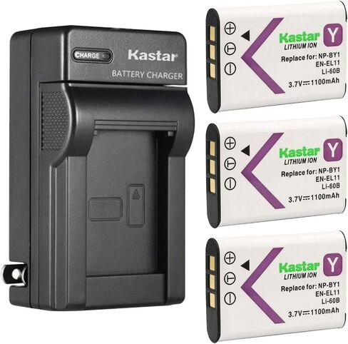 Kastar 2-Pack Battery and AC Wall Charger Replacement for Olympus Li-60B, Li-60C, FE-370 Digital Camera in Kuwait