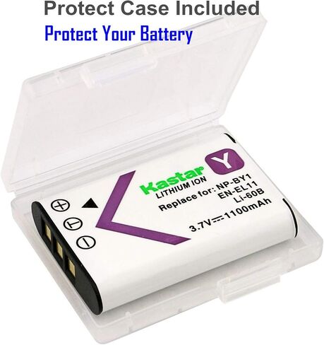 Kastar 2-Pack Battery and AC Wall Charger Replacement for Olympus Li-60B, Li-60C, FE-370 Digital Camera in Kuwait
