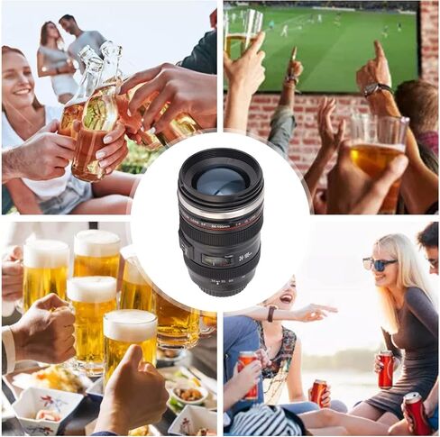 TITA-DONG Camera Lens Coffee Mug, Stainless Steel Camera Lens Coffee Cup, 400ML Camera Lens Cup, Leakage Proof Novelty Coffee Mug, Gift for Photographers, Filmmakers, Videographers in Saudi Arabia