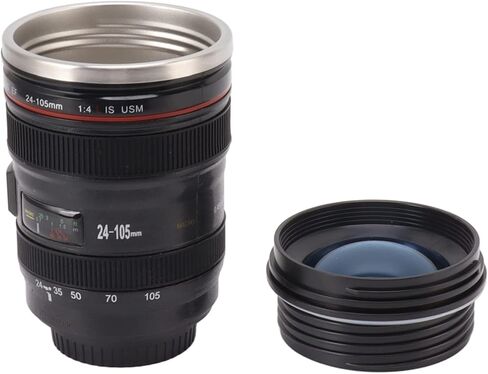 TITA-DONG Camera Lens Coffee Mug, Stainless Steel Camera Lens Coffee Cup, 400ML Camera Lens Cup, Leakage Proof Novelty Coffee Mug, Gift for Photographers, Filmmakers, Videographers in Saudi Arabia