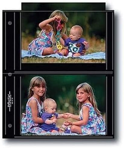 ملف الطباعة BLK57-4S، صفحات الألبوم الأرشيفية S-Series، 9-1/4x10-15/16 صفحة تحتوي على أربع مطبوعات مقاس 5x7، حزمة من 25 - خلفية سوداء in Kuwait