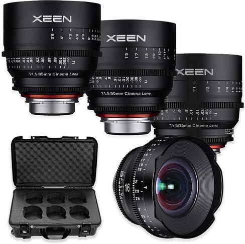 Rokinon's Xeen Cine Lens Bundle Including Xeen 16mm T2.6 Cine Lens, Xeen 35mm, 50mm, 85mm T1.5 Professional Cine Lenses for Sony FE Mount Cameras by Rokinon in Saudi Arabia