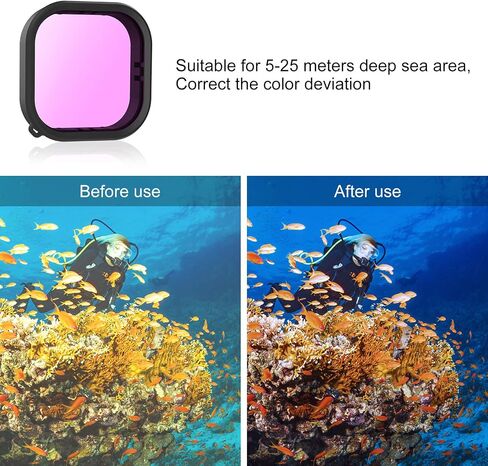 AFAITH 3-Pack Dive Filter Kit + Waterproof Case for GoPro Hero 13/12/11/10/9 Black, Underwater Diving Photography Protective Housing Shell Cover + 3-Pack Dive Filter for GoPro Hero 13/12/11/10/9Black in Saudi Arabia