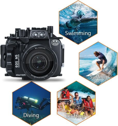 ضفادع البحر لـ EOS M5 (18-55 مم) 40 متر/130 قدم غطاء كاميرا تحت الماء in Saudi Arabia