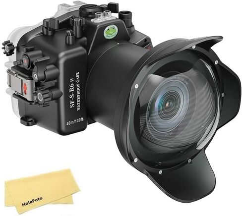 غلاف كاميرا تحت الماء Searogs [40M/130FT] مع مجموعة منفذ قبة طويلة WA005A لـ Canon EOS R6 II، حافظة غوص مقاومة للماء لـ Canon EOS R6 Mark II مع RF 24-105mm F4، RF 15-35mm F2.8 L in Saudi Arabia