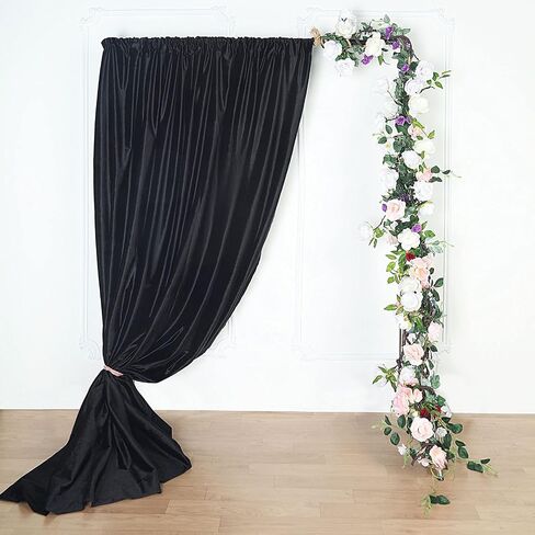8Ft H x 8Ft W Wine Premium Velvet Backdrop Curtain Panel Drape in Kuwait