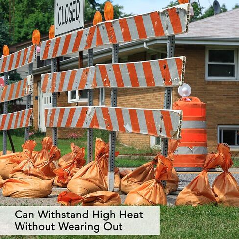 AK TRADING CO. 14" x 26" Poly Sandbags W/UV Protection & Built-in Ties - Flood Water Barrier - Tent Sandbags - Orange in Saudi Arabia