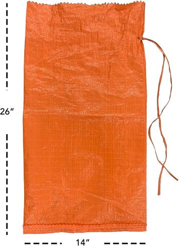 AK TRADING CO. 14" x 26" Poly Sandbags W/UV Protection & Built-in Ties - Flood Water Barrier - Tent Sandbags - Orange in Saudi Arabia