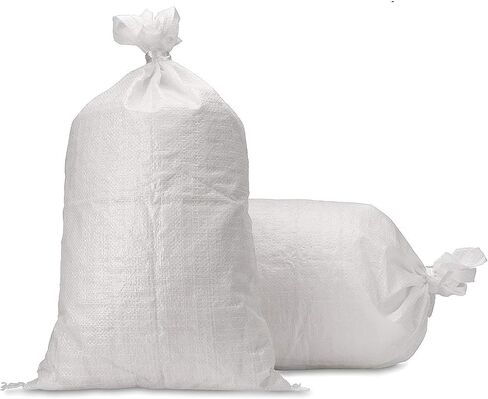 RK Sandbags Empty Woven Polypropylene Sand Bags with Built-in Ties, UV Protection, Dust Proof, Water and Oil Resistant (Size: 17x27, Pack of 20) in Kuwait