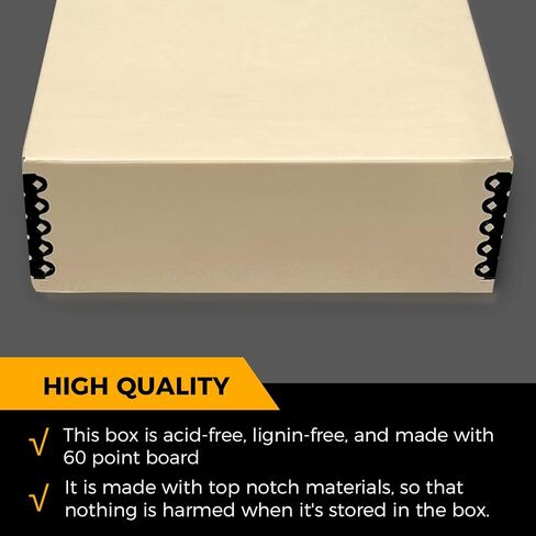 Golden State Art, Archival Storage Box, Tan-11x17x3 Inch, Pack of 2 in Kuwait