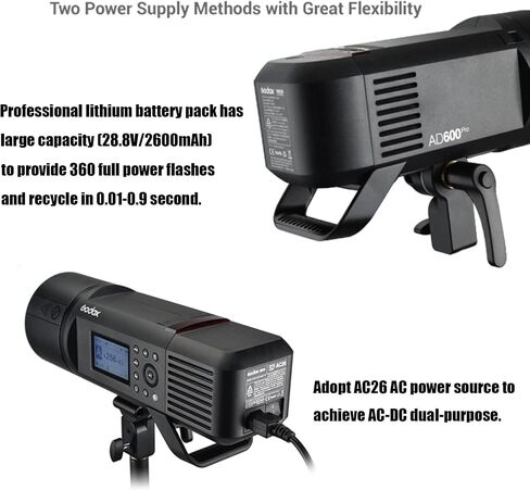Godox AD600Pro 600Ws TTL Outdoor Flash 2.4G 1/8000s 2600mAh Battery 360 Full Power Flashes,0.01-0.9s Recycle Compatible with Canon Nikon Sony FUJIFILM Olympus Panasonic Strobe Light in Saudi Arabia