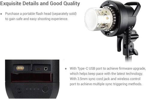 Godox AD600Pro 600Ws TTL Outdoor Flash 2.4G 1/8000s 2600mAh Battery 360 Full Power Flashes,0.01-0.9s Recycle Compatible with Canon Nikon Sony FUJIFILM Olympus Panasonic Strobe Light in Saudi Arabia