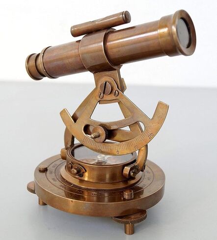 MALLA INC. ANTIQUATED Brass Vinatge Theodolite Alidade Telescope Compass - Nautical Telescope Compass - Marine Gift Item in Saudi Arabia