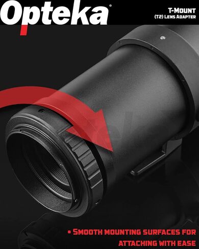 Opteka (T2) T-Mount Adapter Compatible with Nikon 1 Series (CX) Mirrorless Cameras: J5, S2, AW1, J4, V3, J3, S1, V2, J2, V1, J1 in Saudi Arabia