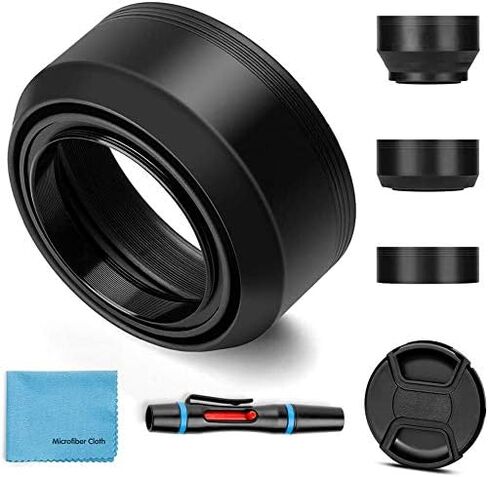 62mm Lens Hood Universal Collapsible Lens Sun Shade Hood with Centre Pinch Lens Cap for Canon Nikon Sony Pentax Olympus Fuji Camera in Kuwait