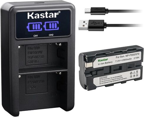 Kastar NP-F570 LED2 USB Battery Charger Compatible with Neewer F100 F200 FW568 FW600 FZ200, Video Assist 3G-SDI/HDMI, SmallHD 503 702 703, Indie 7, Cine 7 Field Monitor in Kuwait