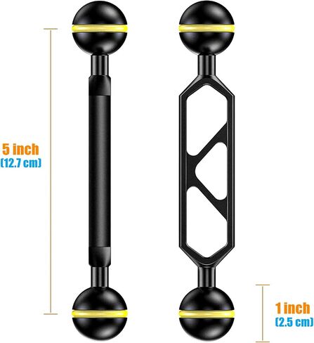Sea frogs Double Ball Arm 5.0" Essential Underwater Photography Gear Lighting System Aluminum Alloy Diving Equipment Accessory Lightweight Arms AM-16 in Saudi Arabia
