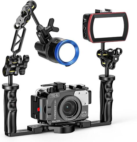 Sea frogs Double Ball Arm 5.0" Essential Underwater Photography Gear Lighting System Aluminum Alloy Diving Equipment Accessory Lightweight Arms AM-16 in Saudi Arabia