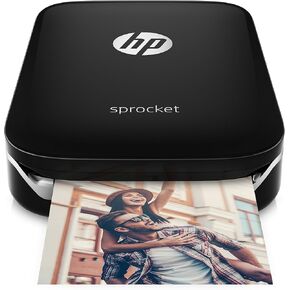 HP Sprocket Portable Color Photo Printer, Print Social Media Photos on 2x3" Sticky-Backed Paper - Black (X7N08A)