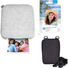 HP Sprocket 3x4 Instant Photo Printer -Kit: 20 Pack Zink Paper, case in Kuwait