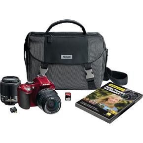 Nikon D5200 Digital SLR with 18-55mm & 55-200mm Non-VR Lenses (Black) (Discontinued by Manufacturer) in Kuwait