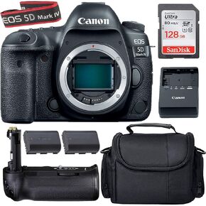Camera Bundle for Canon EOS 5D Mark IV DSLR Camera Body Only + Accessories (Extra Battery, Battery Grip, 128GB, and Deluxe Case) in Saudi Arabia