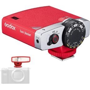 Godox Lux Junior Retro Camera Flash Speedlite 6000K±200K GN12 Auto & Manual Modes 1/1-1/64 Flash Compatible for Sony,Canon,Nikon,Fujifilm,Olympus,Built-in 2.4G Wireless X System (Pink)