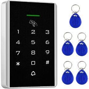 Door Access Control Keypad, 125KHz Proximity ID Card Access Control System, Support 1000 Users Door Access Control, Stand-Alone Keypad + 5PCS Keychains for Entry Access Controller Gate Opener in Saudi Arabia
