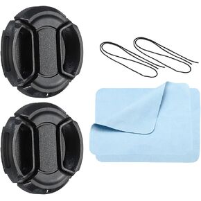 PATIKIL Camera Lens Cap, 2 Pack Center Pinch Front Lens Cover with Cap String/Microfiber Cleaning Cloth for 82mm Thread Universal DSLR Lenses for Nikon, for Fujifilm, for Pentax, for Leica in Saudi Arabia