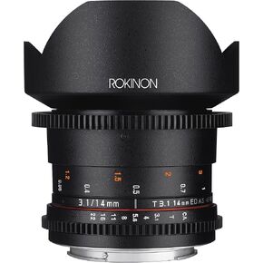 Rokinon Cine DS DS14M-NEX 14mm T3.1 ED AS IF UMC Full Frame Cine Wide Angle Lens for Sony E | Cinema lens provides smooth manual focus and consistent optical performance for professional video production. in Kuwait