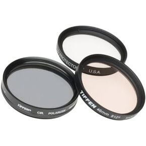 Tiffen 55mm Photo Essentials Kit with UV Protector, 812 Color Warming, Circular Polarizing Glass Filters and 4 Pocket Pouch in Kuwait
