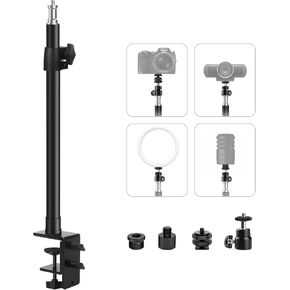 Camera Desk Mount Stand, 12.4-20.8'' Adjustable Desktop C-Clamp Mounting Stand, Aluminum Tabletop Light Stand with 1/4'' Screw Tip for DSLR Camera, Photography Video Light, Live Streaming in Saudi Arabia