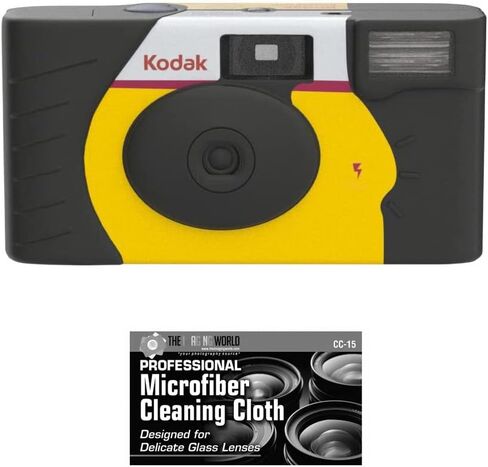 Bundle of Kodak Max Power 35mm One-Time Single-Use Disposable Camera (ISO-800) with Flash - 27 Exposures with Microfiber Cloth in Saudi Arabia