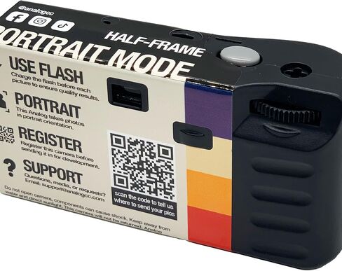 Analog Portrait Mode Disposable Camera w/Flash + Development & Digital Uploads | New Half-Frame 35mm Film Single-Use Camera, 34 Exposures, Pictures Sent to Your Phone in Saudi Arabia