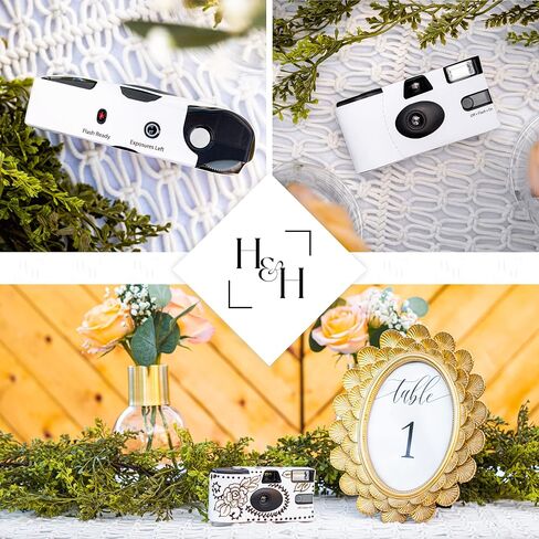 Disposable Cameras Bulk (12 Pack) – White Single Use Camera Set: Perfect for Weddings, Baby Showers, Birthday Parties & All Events – 35mm ISO 400 Film, 27 Exposures, Bright Flash, Easy-to-Use, Vintage in Saudi Arabia