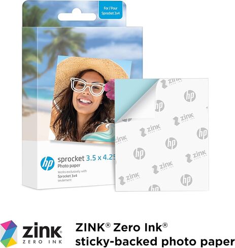 HP Sprocket 3x4 Instant Photo Printer -Kit: 20 Pack Zink Paper, case in Kuwait