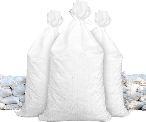 Sandbags for Flooding - Size: 18" x 30" - Color: White - Sand Bag - Flood Water Barrier - Water Curb - Tent Sandbags - Store Bags by Sandbaggy (10,000 Bags) in Kuwait