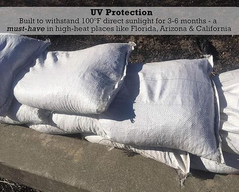 Sandbags for Flooding - Size: 18" x 30" - Color: White - Sand Bag - Flood Water Barrier - Water Curb - Tent Sandbags - Store Bags by Sandbaggy (10,000 Bags) in Kuwait