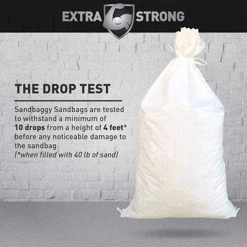 Sandbags for Flooding - Size: 18" x 30" - Color: White - Sand Bag - Flood Water Barrier - Water Curb - Tent Sandbags - Store Bags by Sandbaggy (10,000 Bags) in Kuwait
