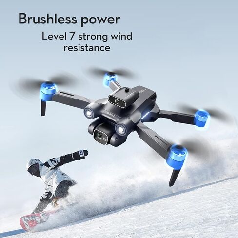 طائرات بدون طيار A13 مع كاميرا للبالغين 4K HD كاميرا مزدوجة تجنب العوائق تلقائيًا بلمسة واحدة مسار الإقلاع والهبوط (أسود) in Kuwait