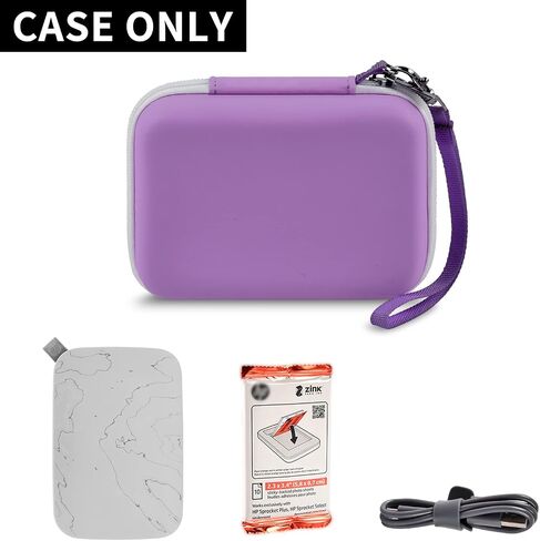 Boobowl Hard Case for HP Sprocket Portable 2x3, Select and 2nd Edition | Grey Organizer, Room for Photo Paper, USB Cable and Small Accessories, School Projects, Parties and Trip - Box Only in Kuwait