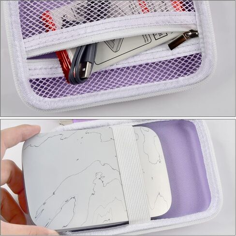Boobowl Hard Case for HP Sprocket Portable 2x3, Select and 2nd Edition | Grey Organizer, Room for Photo Paper, USB Cable and Small Accessories, School Projects, Parties and Trip - Box Only in Kuwait