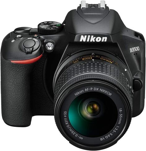 كاميرا Nikon D3500 DSLR مع AF-P DX 18-55 مم VR ومجموعة عدسات تكبير مزدوجة 70-300 مم مع حقيبة سفر، عدسة واسعة الزاوية، عدسة مقربة، مجموعات مرشحات، بطاقة ذاكرة 32 جيجابايت وملحقات (11 عنصرًا) in Saudi Arabia