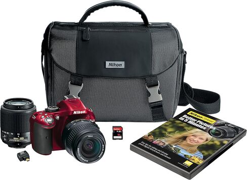 Nikon D5200 Digital SLR with 18-55mm & 55-200mm Non-VR Lenses (Black) (Discontinued by Manufacturer) in Kuwait